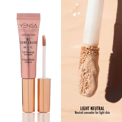 Skin-On-Skin BB + CC Full Coverage Hyaluronic Serum Concealer